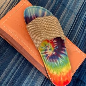 Brand new never worn rainbow flats